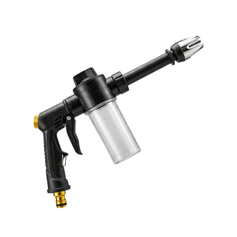 High-pressure car wash spray gun with foam bottle