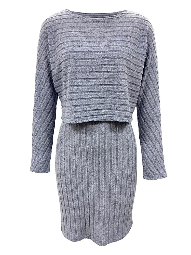 Women's Knit 2-in-1 Mini Dress Set