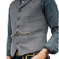 Wool Tweed Slim Fit herringbone Leisure Business Waistcoat