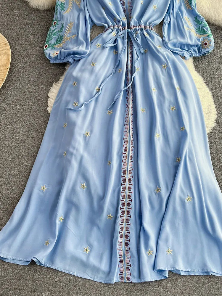 Women's Vintage Ethnic Midi Dress