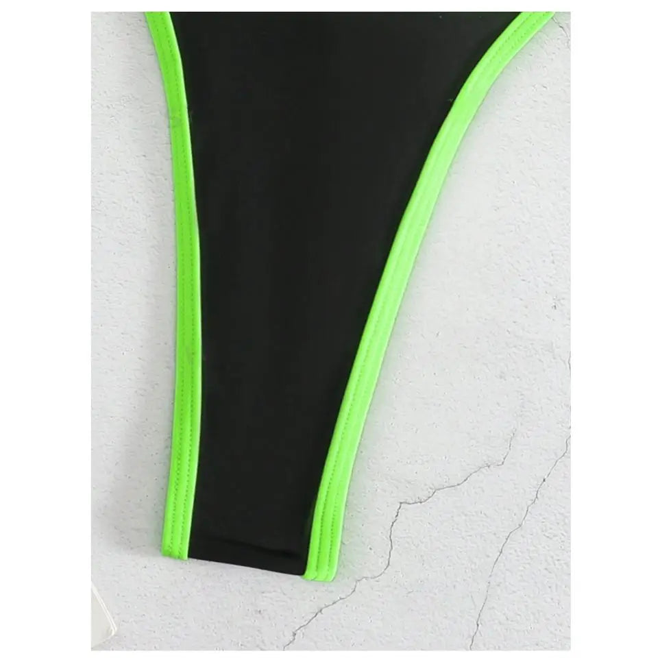 Women's Contrast Trim Halterneck One-Piece