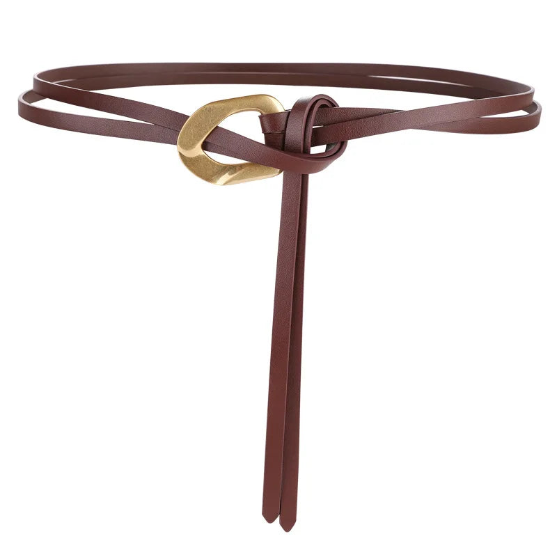 Vintage Double Layer Real Leather Belt Women