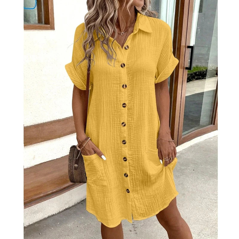 Short Sleeve Shirt Dress