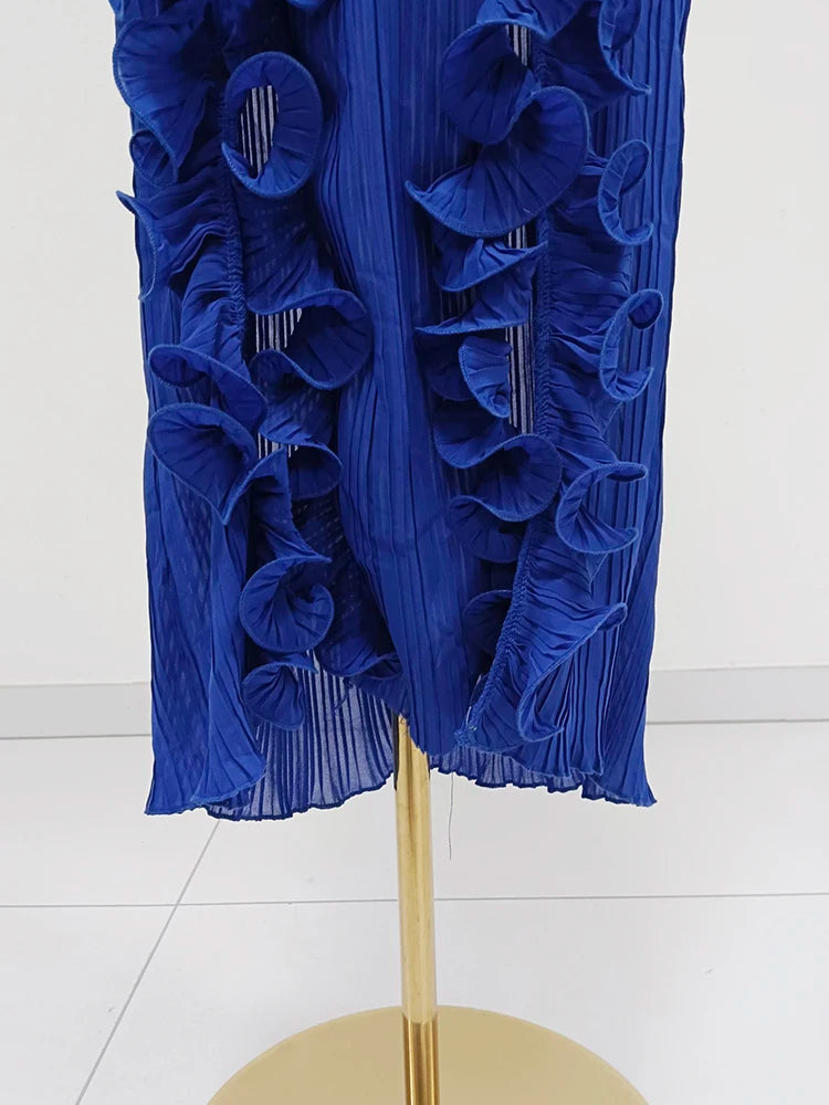 Women's Elegant Ruffle Split Maxi Dress