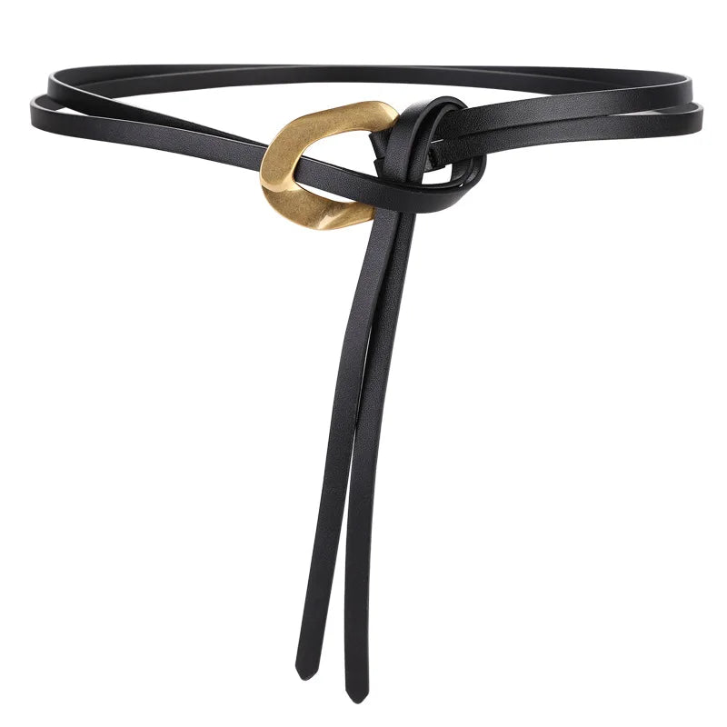 Vintage Double Layer Real Leather Belt Women
