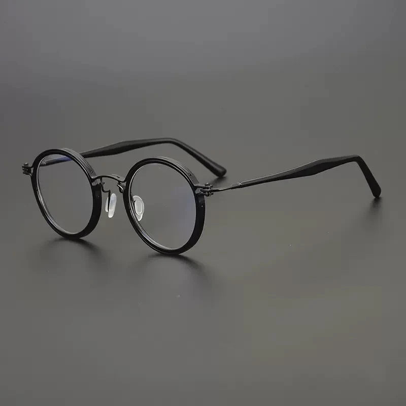 Vintage Round Acetate Titanium Glasses