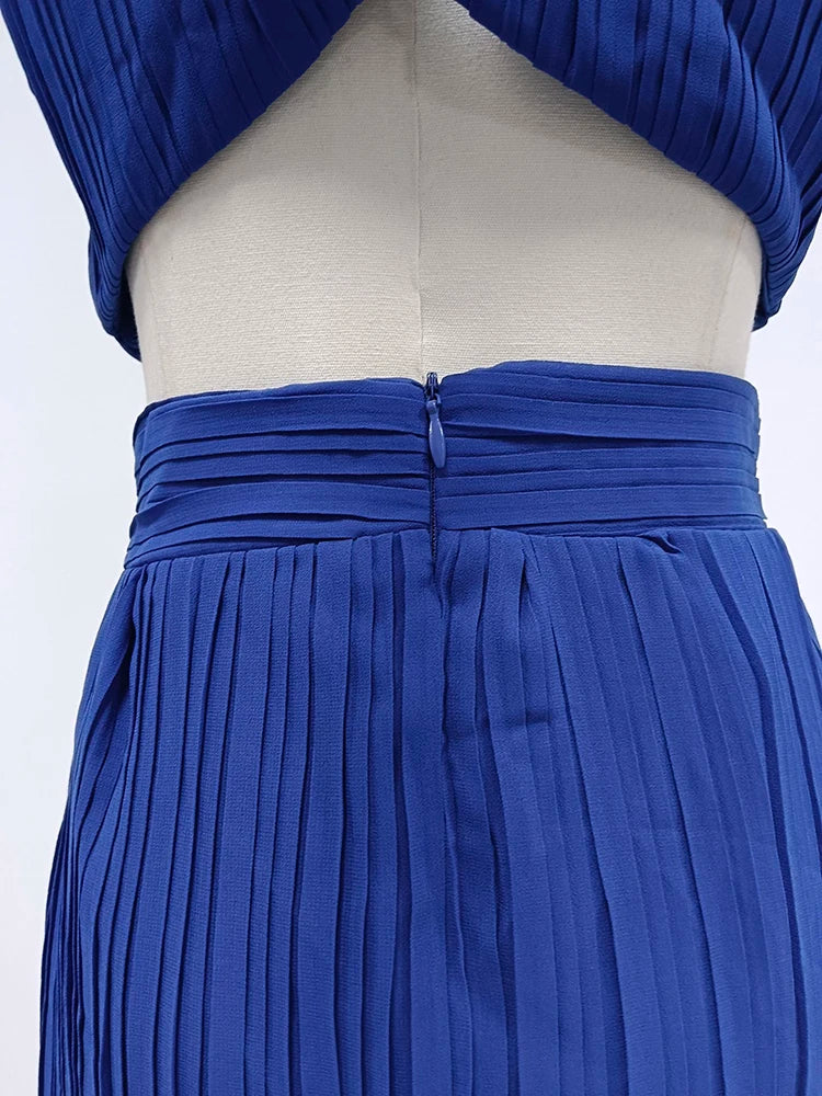 Women's Elegant Ruffle Split Maxi Dress