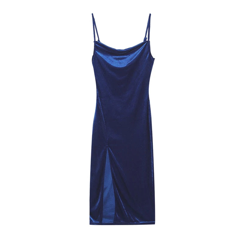 Fashionable and Sexy Slim Fit Slit Strap Dress