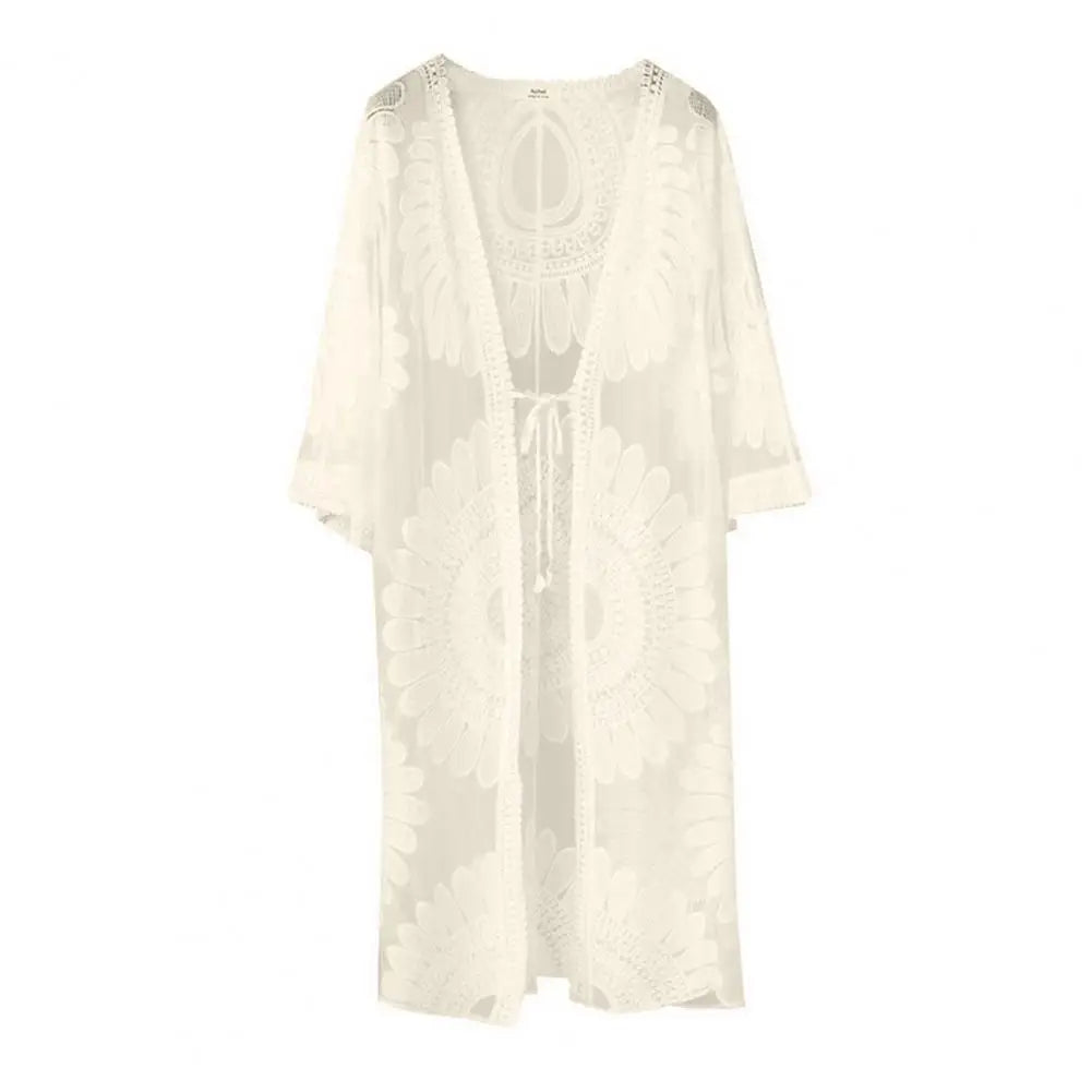 Embroidered Beach Cover-Up Dress