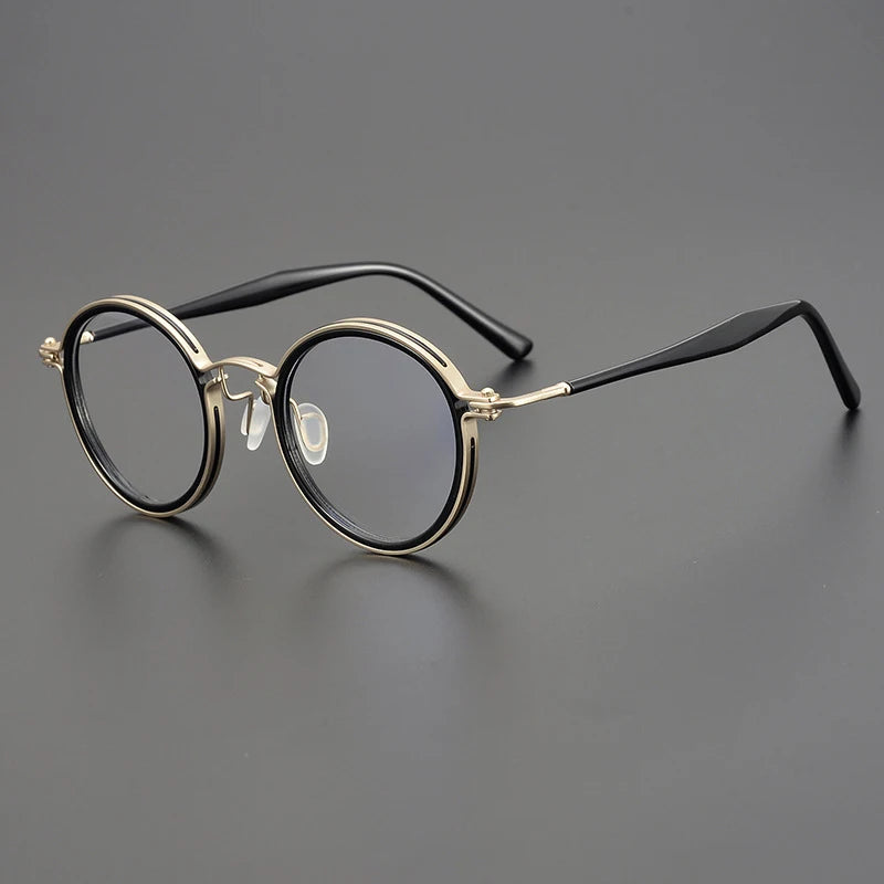 Vintage Round Acetate Titanium Glasses