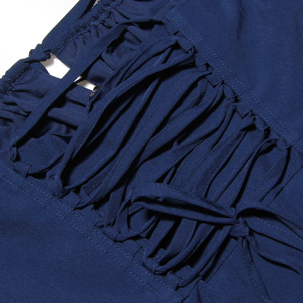 Spaghetti Straps Split Thigh Midi Dress