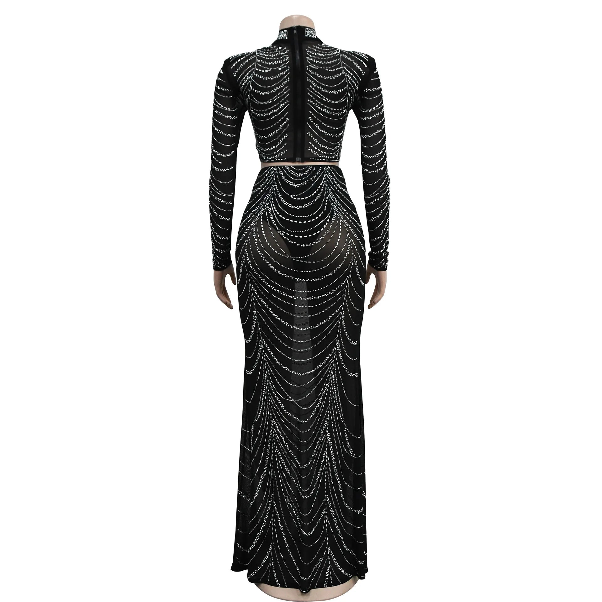 Women's Rhinestone Embellished Maxi Dress