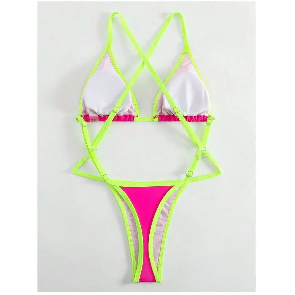 Women's Contrast Trim Halterneck One-Piece