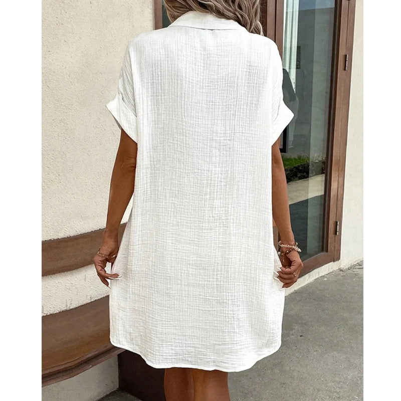 Short Sleeve Shirt Dress