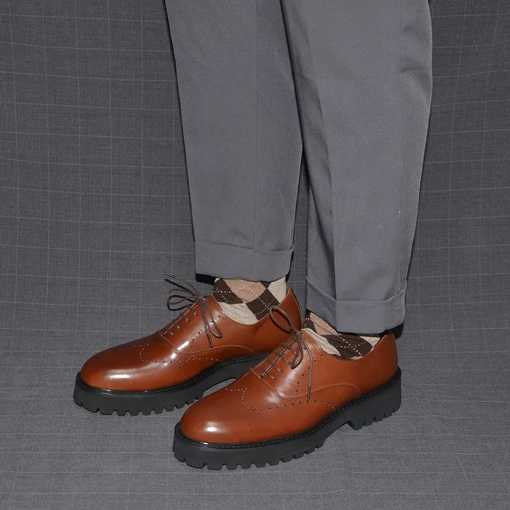 Men's Genuine Leather Oxford Sneakers
