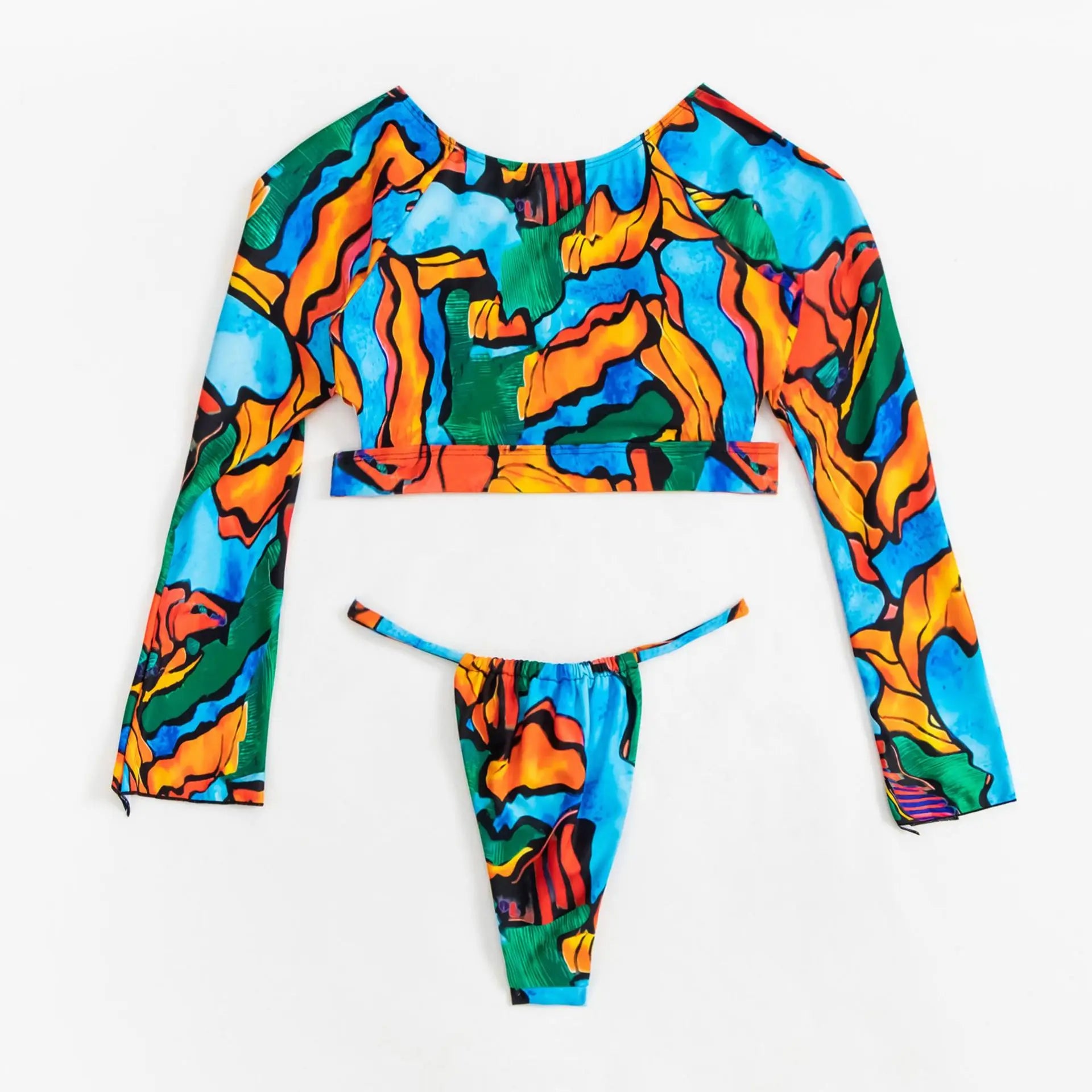 Women's Long Sleeve Split Bikini Set