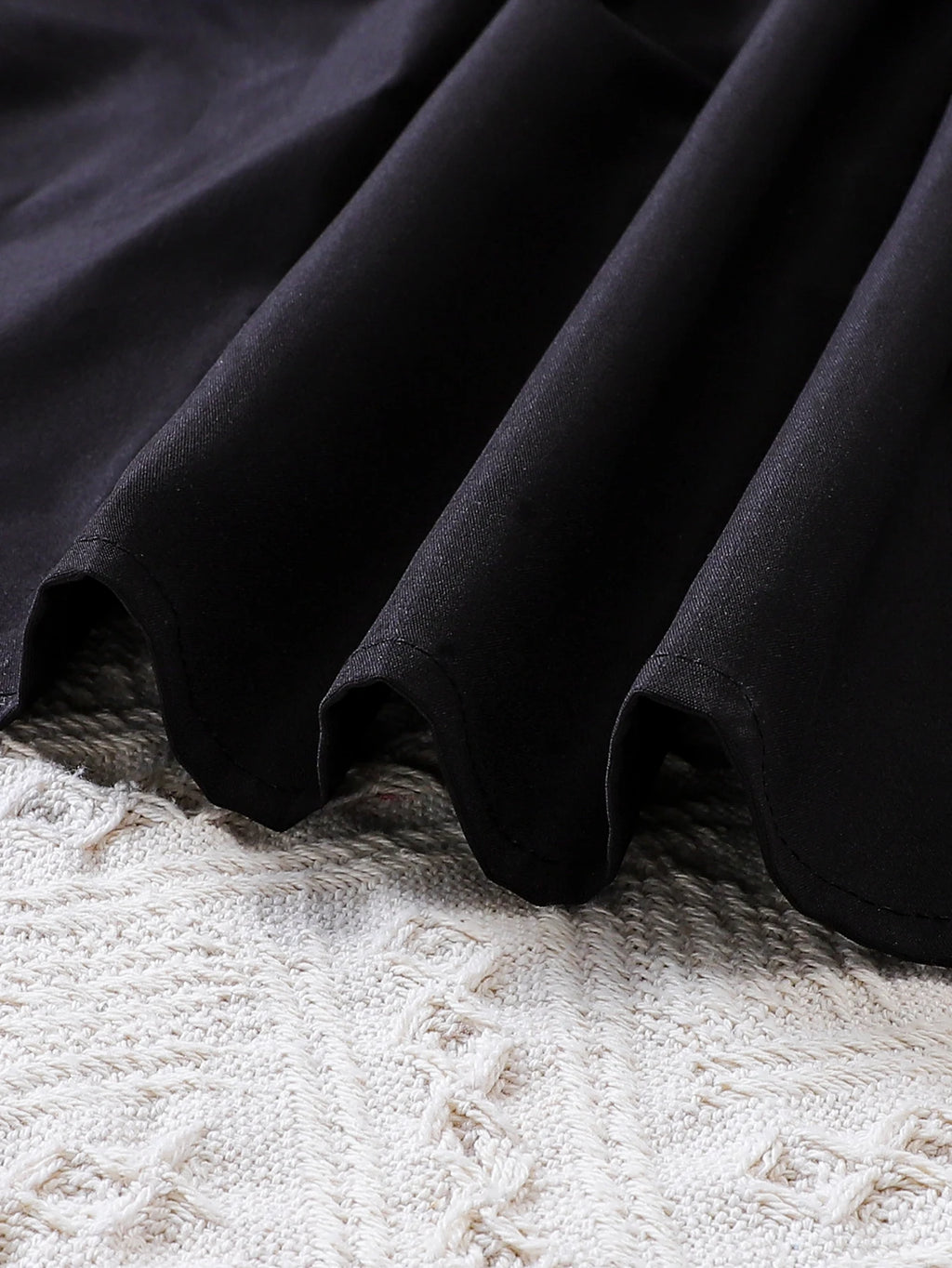 Girls' Black Lace Spliced Fashion Dress
