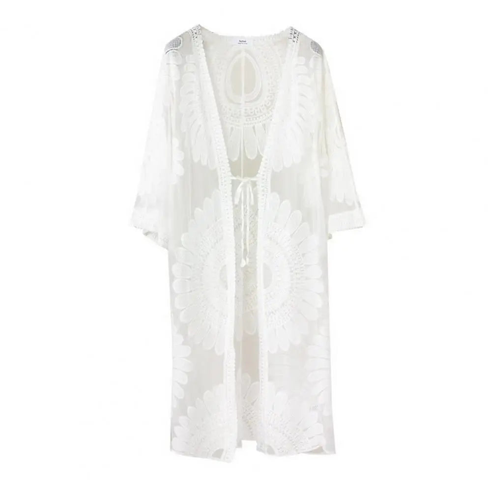 Women's Embroidered Beach Cover-Up Dress