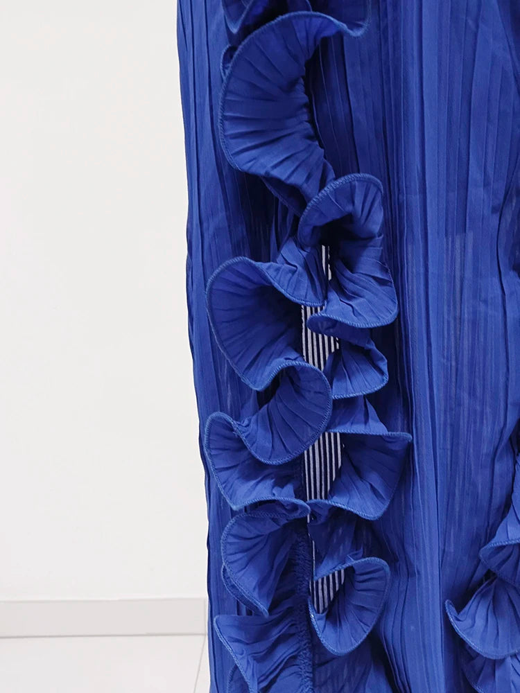 Women's Elegant Ruffle Split Maxi Dress