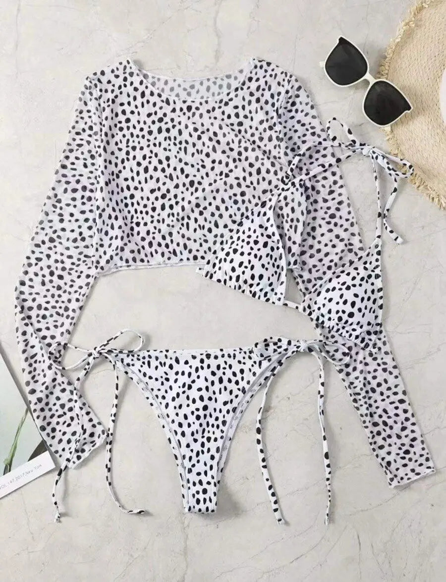 Women's Leopard Halter Triangle Bikini