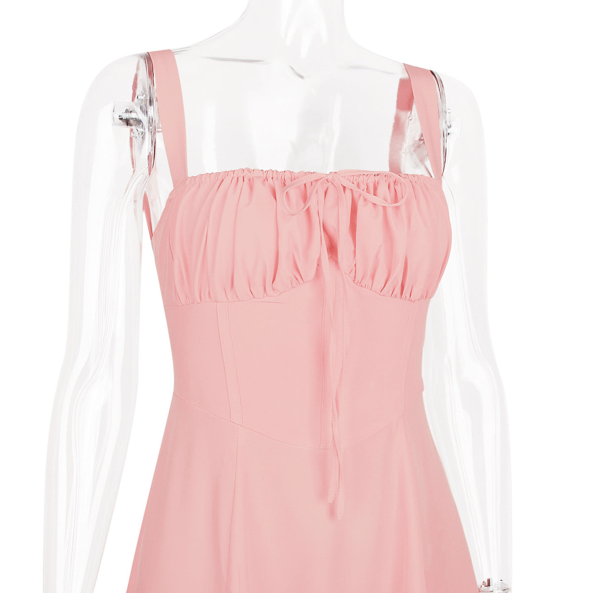 Spaghetti Straps Split Thigh Midi Dress