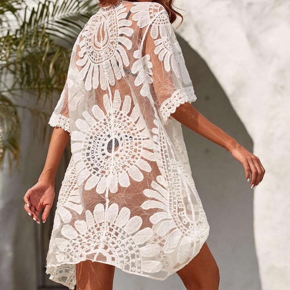 Women's Embroidered Beach Cover-Up Dress
