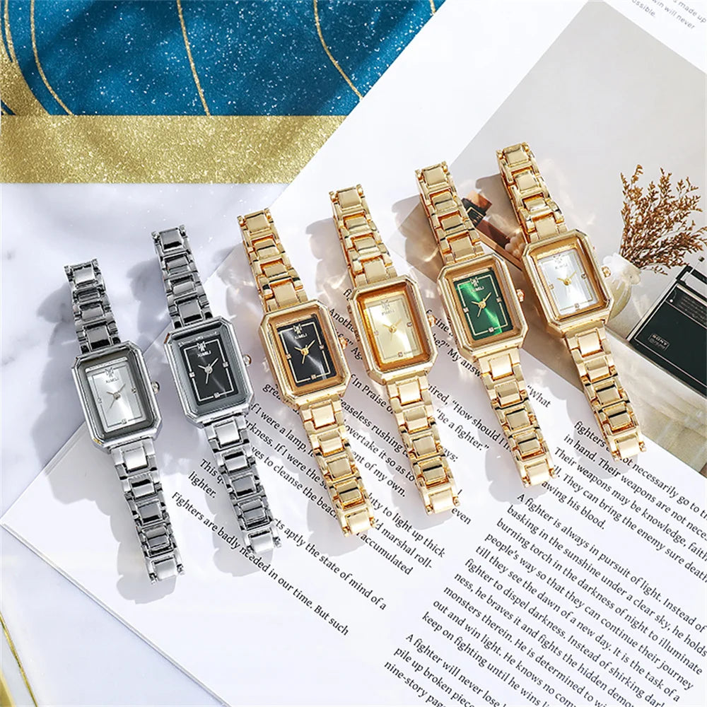 Simple  Rectangle Gold Quartz Watch