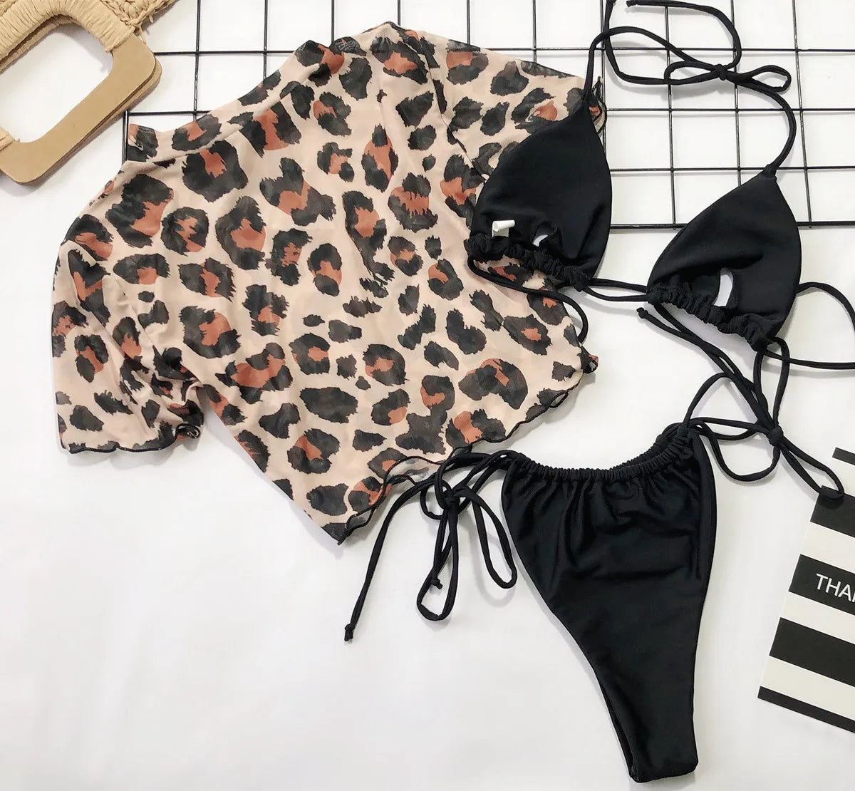 Women's Mesh 3-Piece Swimsuit Set