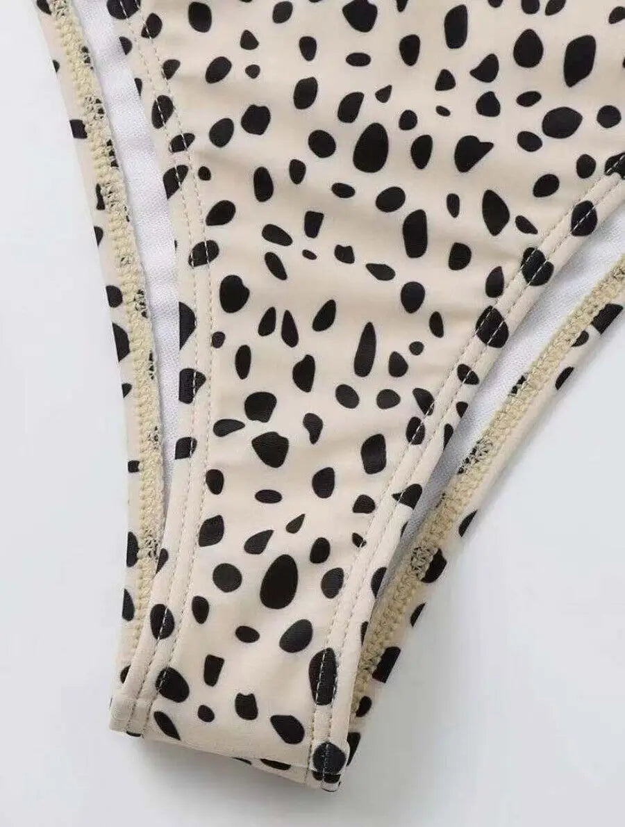 Women's Leopard Halter Triangle Bikini