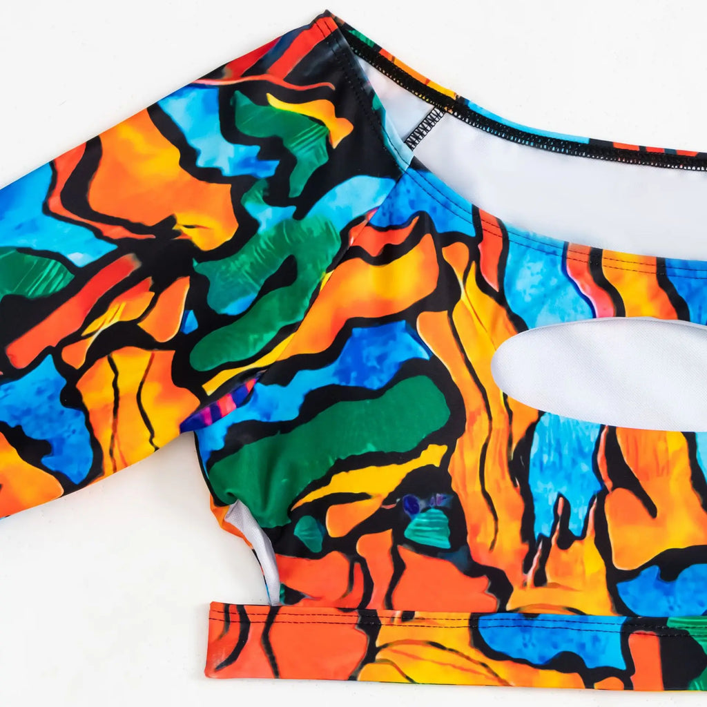 Women's Long Sleeve Split Bikini Set