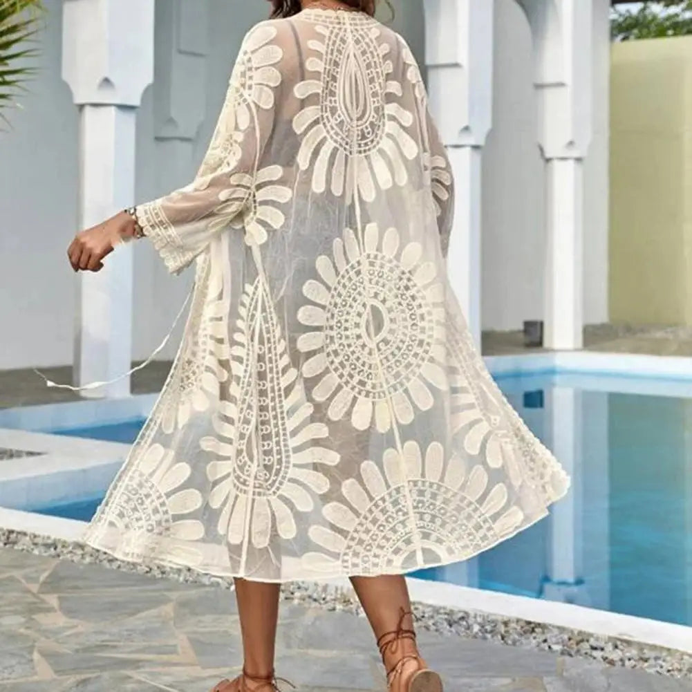 Women's Embroidered Beach Cover-Up Dress