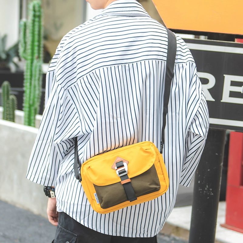 Korean Style Trendy Contrast Color Street Hip-Hop Casual Shoulder Bag