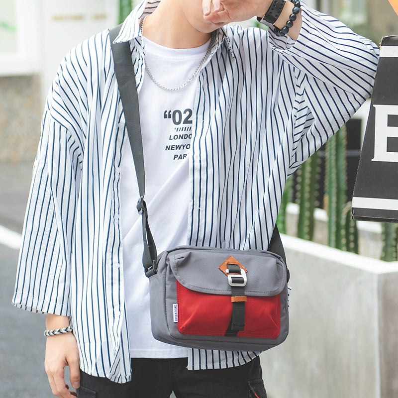 Korean Style Trendy Contrast Color Street Hip-Hop Casual Shoulder Bag