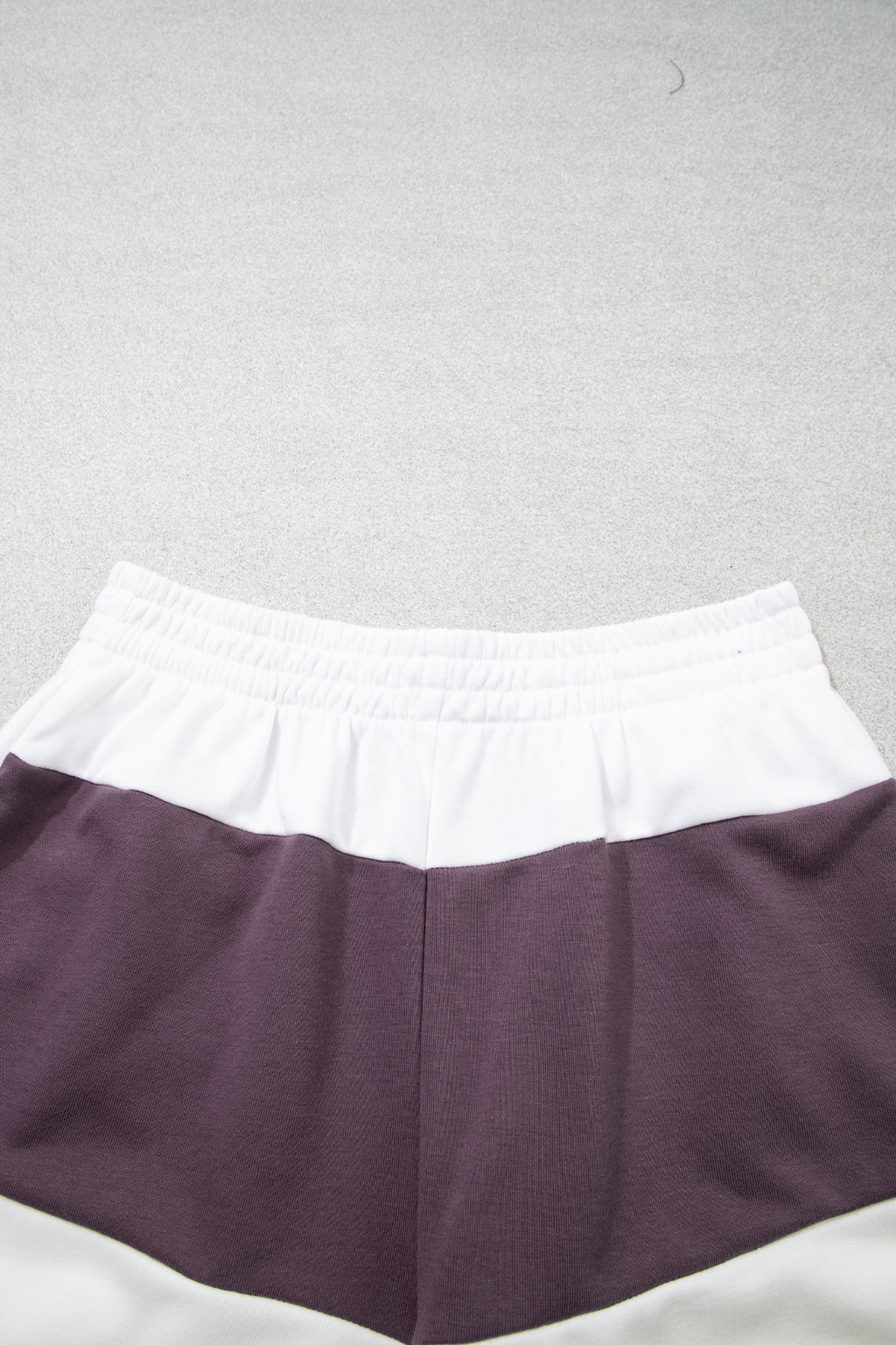 Prussian Blue Exposed Seam Detail Half Sleeve Top Elastic Waist Shorts 2pcs Set
